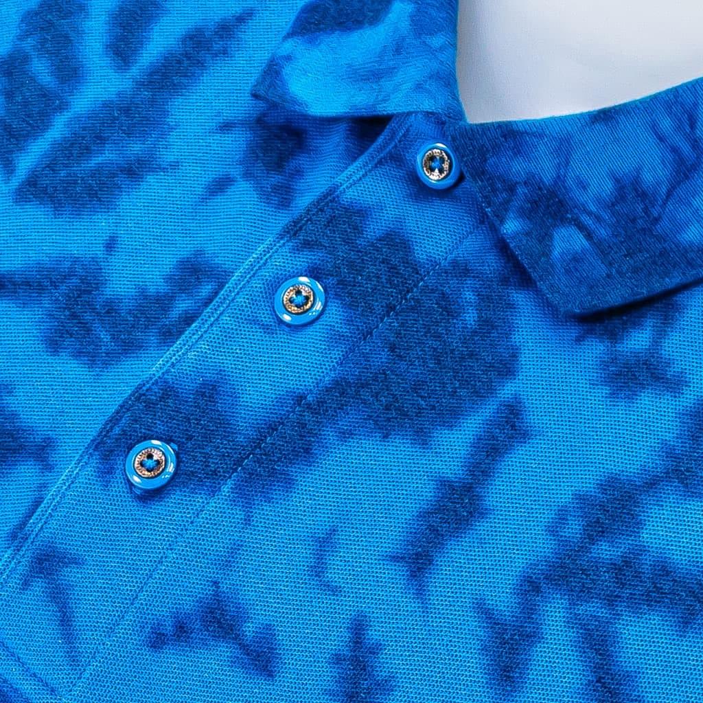 Men's Tie-Dyed Scrunch Ocean Golf Polo - Image 2