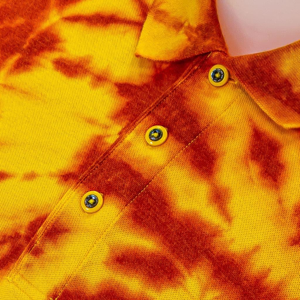 Men's Tie-Dyed Spiral Fire Golf Polo - Image 3