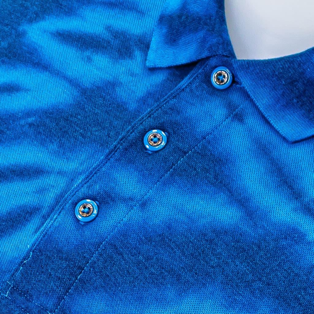 Men's Tie-Dyed Spiral Ocean Golf Polo - Image 3