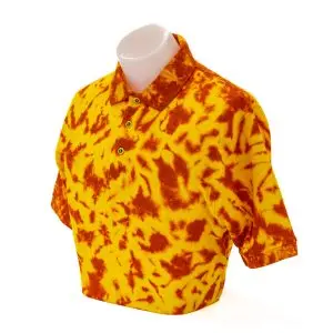 Men's Tie-Dyed Scrunch Fire Golf Polo