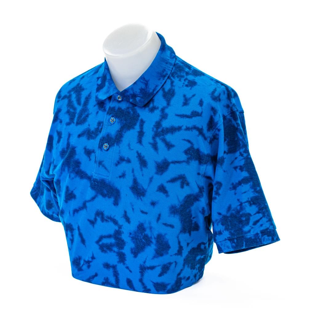 Men's Tie-Dyed Scrunch Ocean Golf Polo