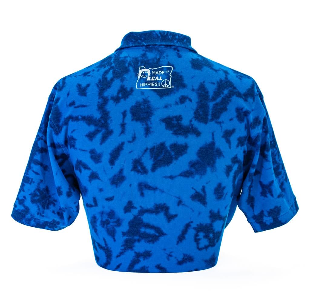 Men's Tie-Dyed Scrunch Ocean Golf Polo - Image 3