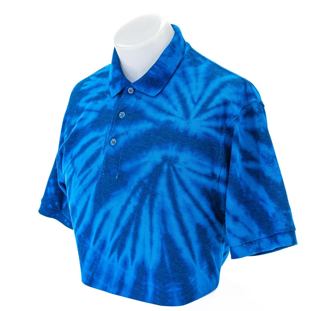 Men's Tie-Dyed Spiral Ocean Golf Polo