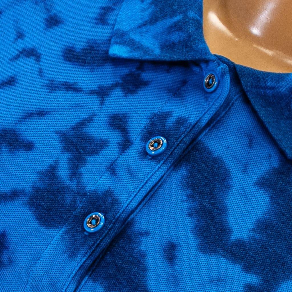 Women's Tie-Dyed Scrunch Ocean Golf Polo - Image 3