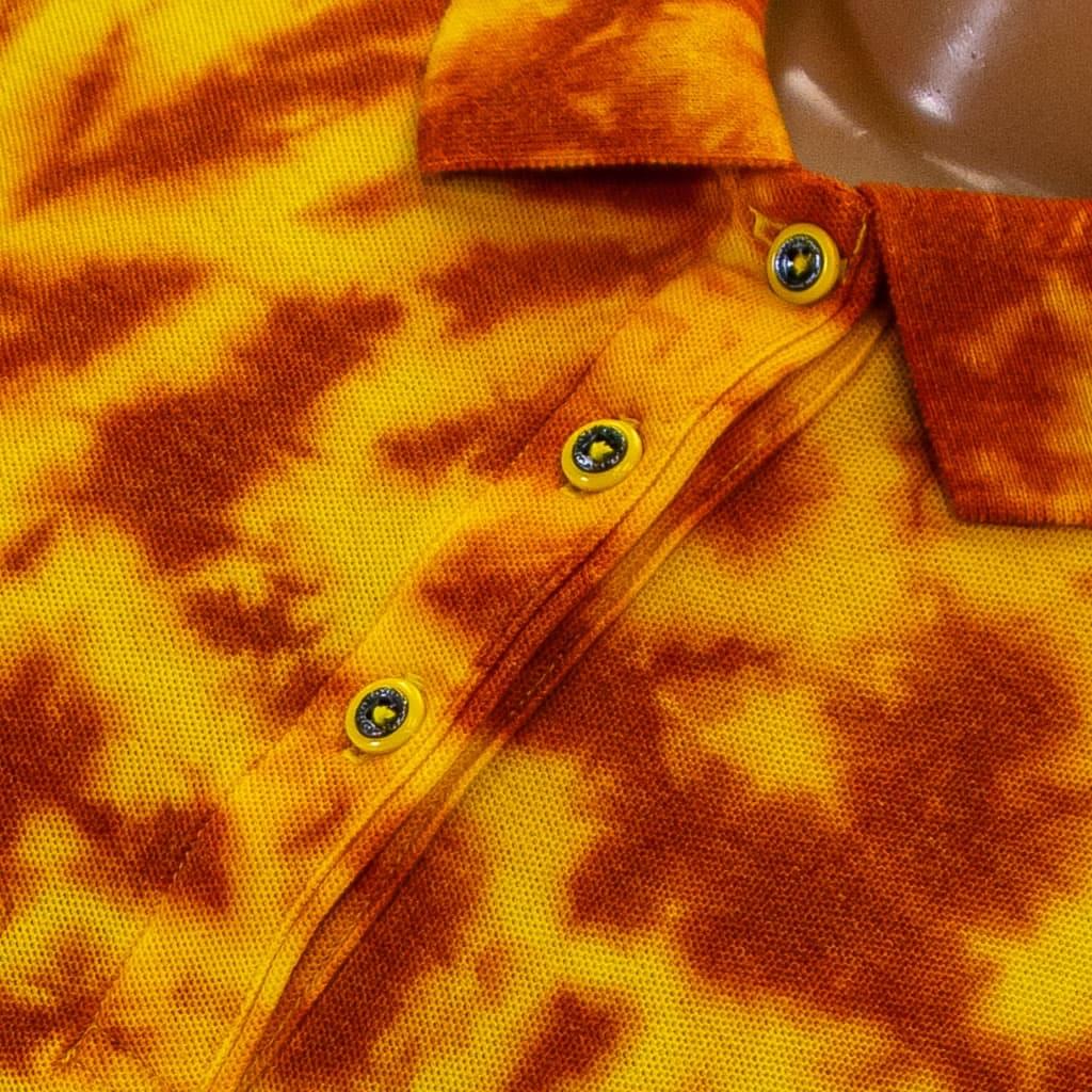Women's Tie-Dyed Scrunch Fire Golf Polo - Image 3