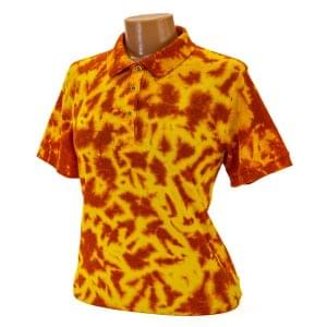 Women's Tie-Dyed Scrunch Fire Golf Polo