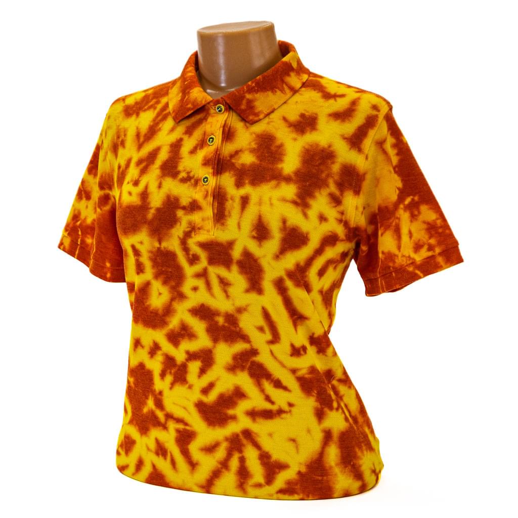 Women's Tie-Dyed Scrunch Fire Golf Polo