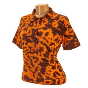 Women's Tie-Dyed Scrunch Flag Hunter Camo Golf Polo