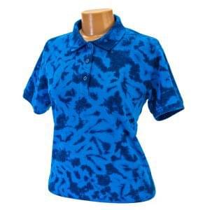 Women's Tie-Dyed Scrunch Ocean Golf Polo