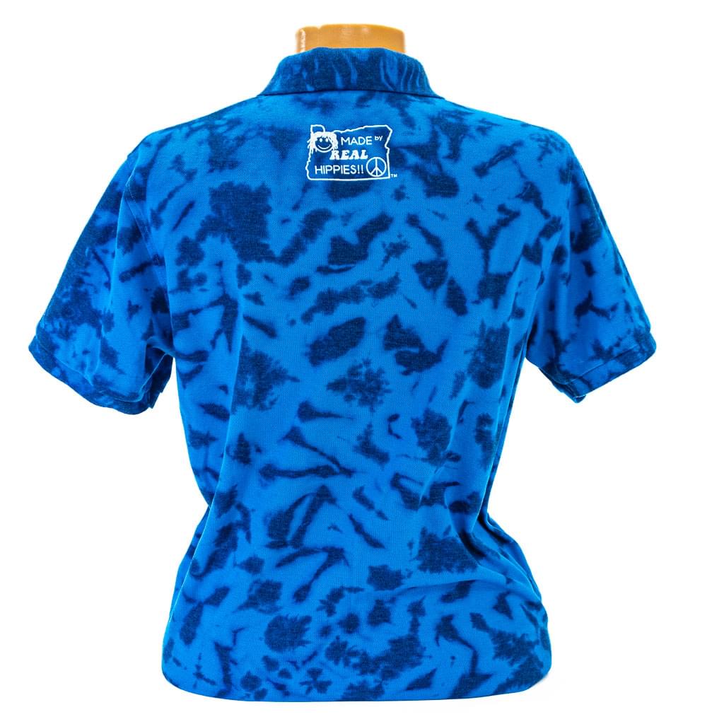 Women's Tie-Dyed Scrunch Ocean Golf Polo - Image 2