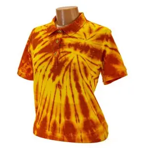 Women's Tie-Dyed Spiral Fire Golf Polo