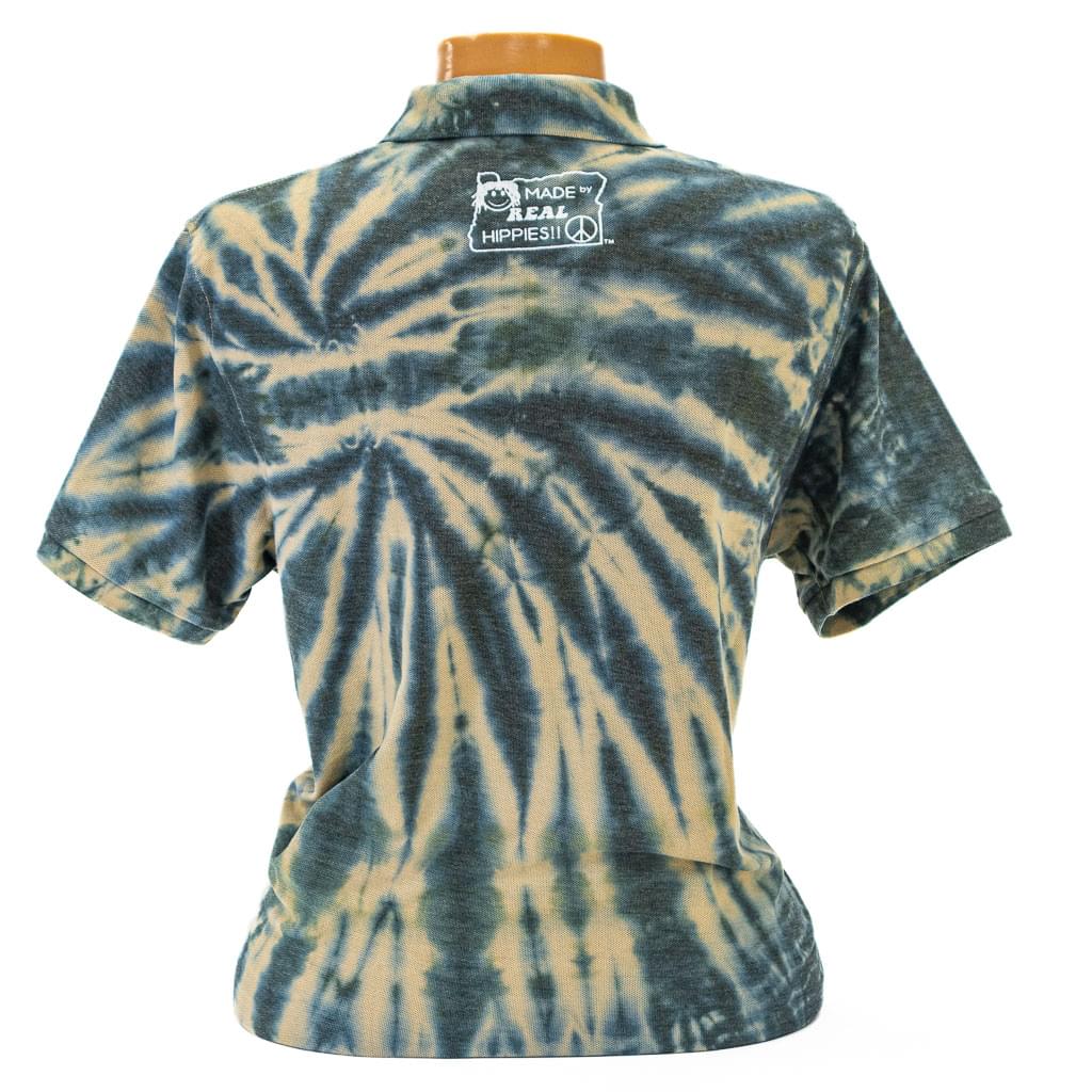 Women's Tie-Dyed Spiral Hippie Camo Golf Polo - Image 2