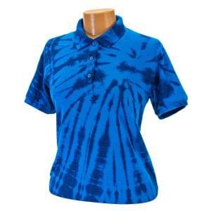 Women's Tie-Dyed Spiral Ocean Golf Polo