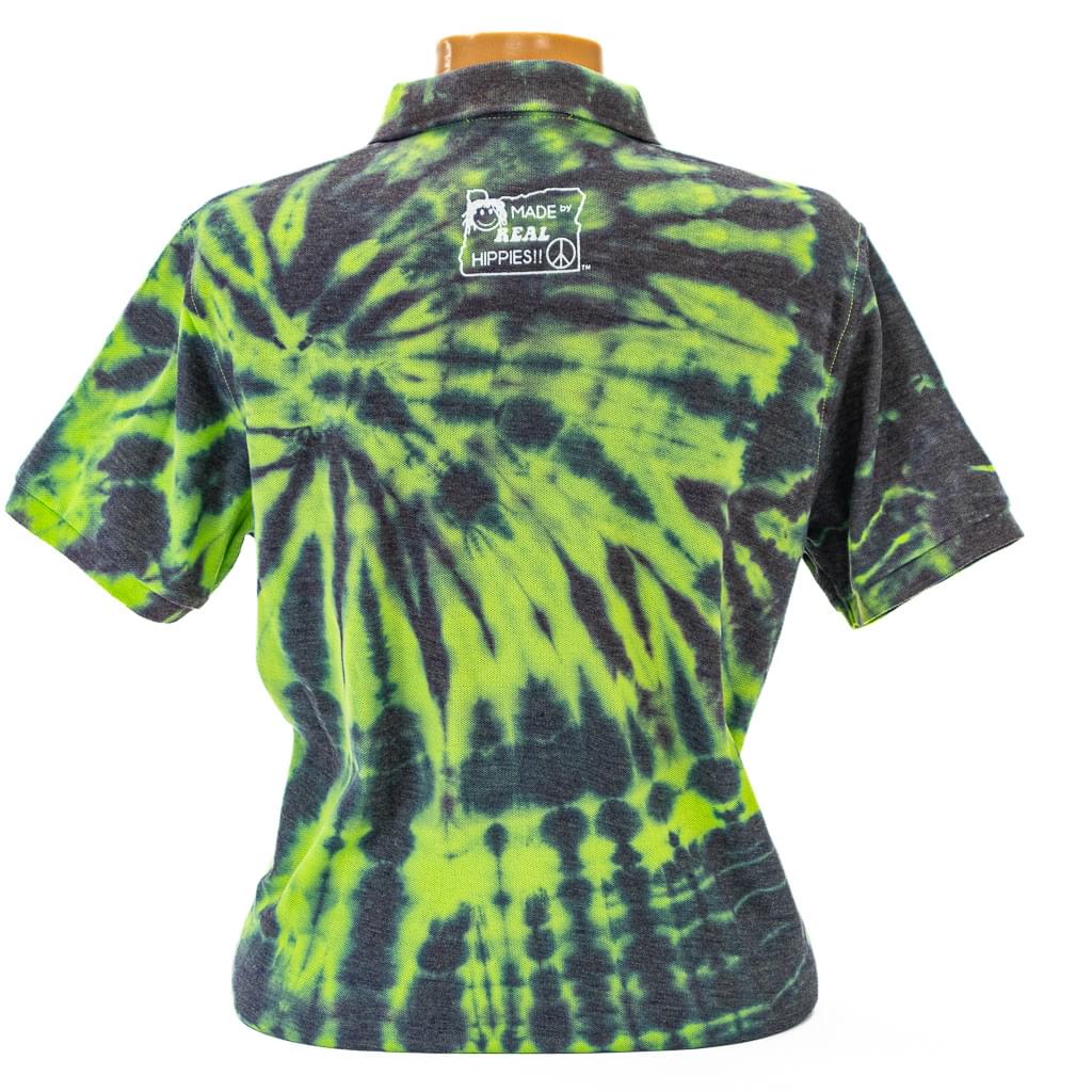 Women's Tie-Dyed Spiral Purple Kush Golf Polo - Image 2