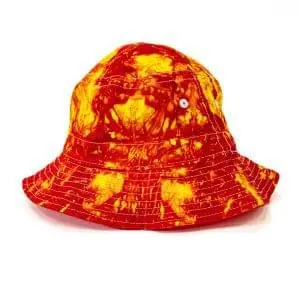 Tie-Dyed Fire Spiral Bucket Hat