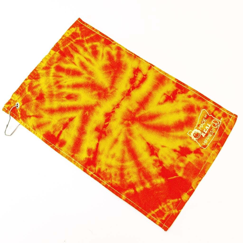 Spiral Tye-Died Fire Golf Towels
