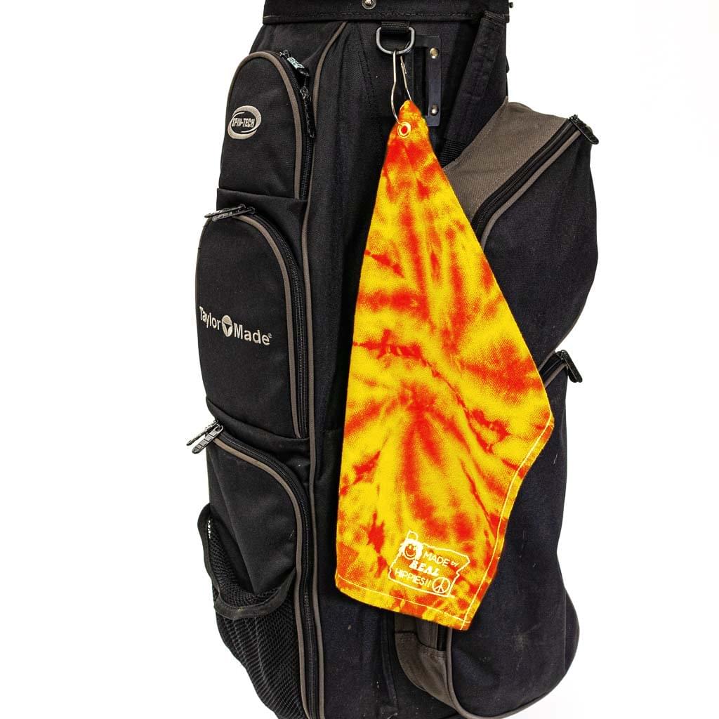Spiral Tye-Died Fire Golf Towels - Image 2