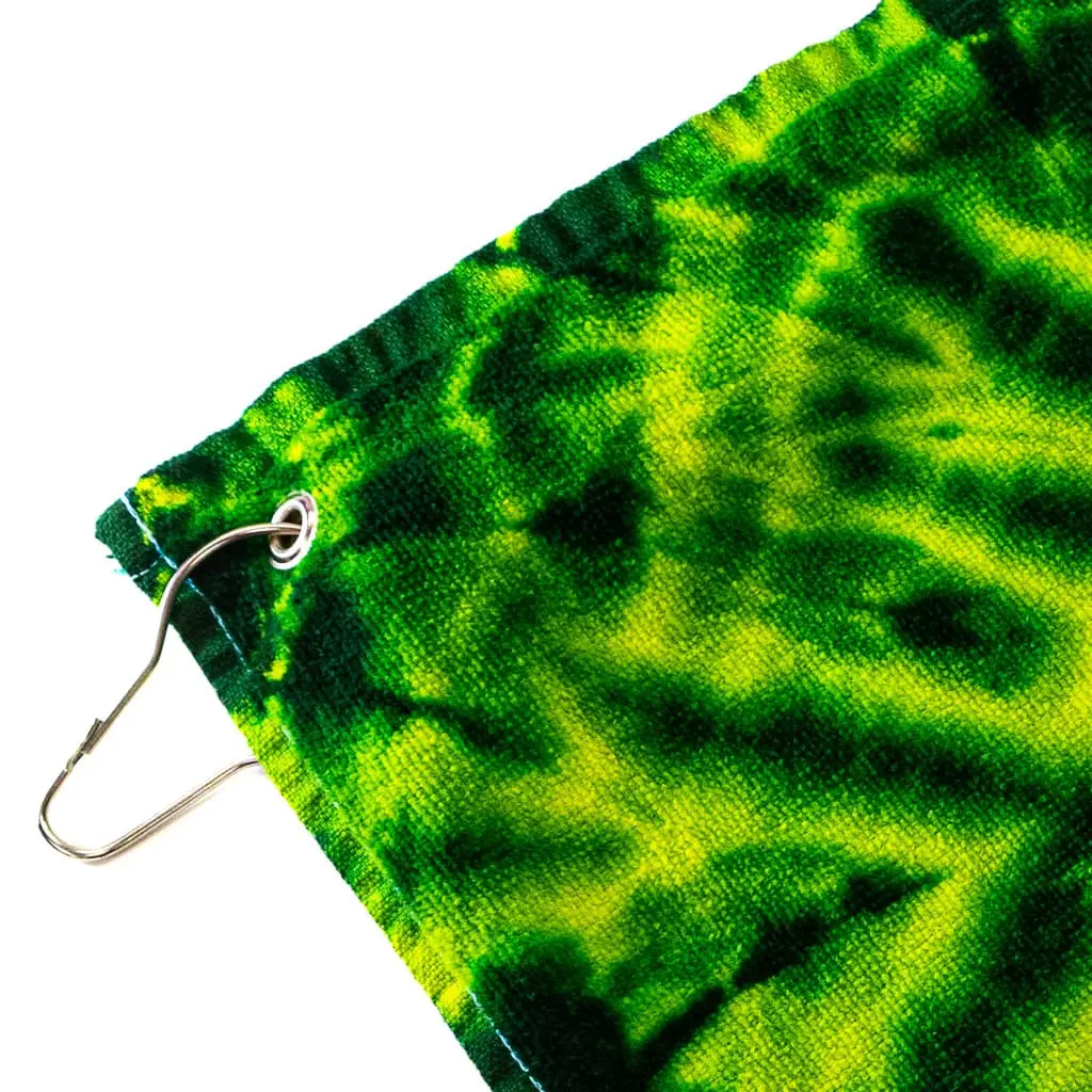Spiral Tye-Died Flag On the Green Golf Towels - Image 3
